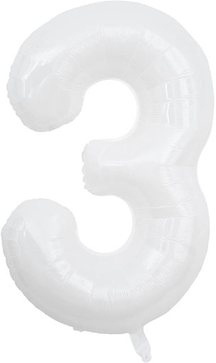 Picture of FOIL BALLOON NUMBER 3 WHITE 40 INCH
